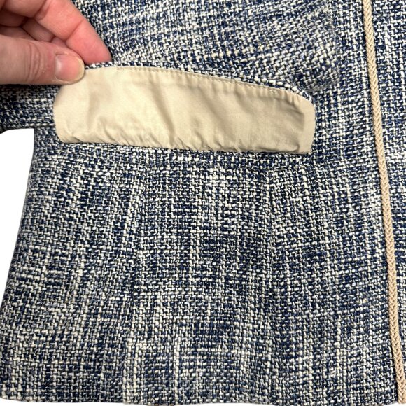 EUC Women's PENDLETON Navy/Cream Tweed Full Zip Blazer Jacket | Size 10P‎ - Picture 5 of 10